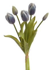 Svazek tulipánů z měkčeného plastu hlavička 6cm, celkem dl. 40 cm - 5ks
