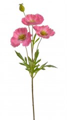 Umělý kvetoucí mák 3 květy, květ Ø 10cm, dl.69 cm