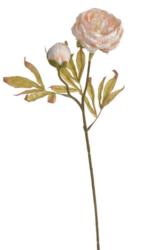 Umělá pivoňka s květem a poupětem, květ Ø10cm/ celková dl.72cm