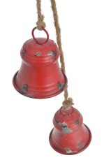 Dekorace kovový zvonek (7,5cmØx8,5cmH) 59cmH.- závěs - 2ks