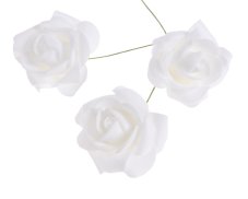 Hlavička pěnové růže na drátku Ø 6cm/dl.8cm - 8ks