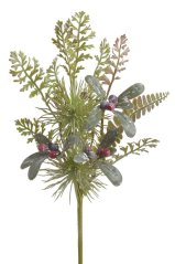 Kytice různých druhů umělých travin s hlohem dl. 38cm