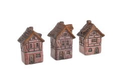 Dekorace domek keramika MIX 4,5cmLx3,8cmWx6.8cmH