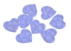 Dekorace  srdce s květy nálepky  3cm -  8ks