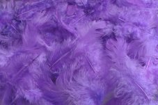 Přírodní barvené peří 7 - 12 cm  LT. PURPLE