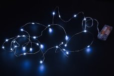 Vánoční dekorace světýlka 30LED 3m, 3AA ,studená bílé