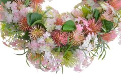 Dekorační věnec z umělých kvítků a doplňků Ø 23cm