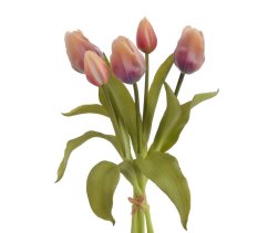 Svazek tulipánů z měkčeného plastu hlavička 6cm, celkem dl. 30cm - 5ks