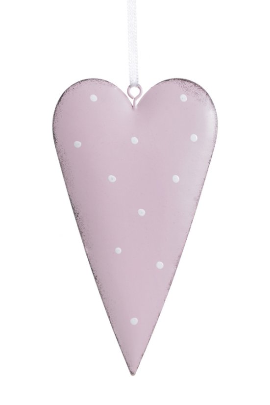 Dekorace plechové srdce s potiskem 12 x 7cm - závěs