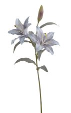 Umělá kvetoucí lilie 2 květy, květ Ø 14cm dl. 61cm - modrá