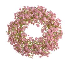Plastový věnec z kvetoucích větviček Gypsophily  Ø 33 cm