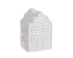 Vánoční dekorace porcelánový svícen ve tvaru domku 6cmL x 5cmW x 9cmH