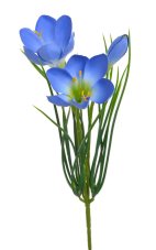 Umělá jarní květina - svazek krokusů 3 květy s listy dl. 30cm - zápich
