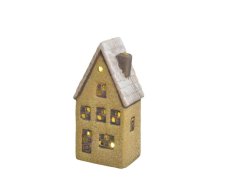 Dekorace svítící LED 2xLR44 keramický domek  7cmLx5cmWx14cmH