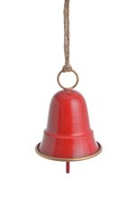 Dekorace kovový zvonek (9cmØx11cmH) 20cmH - závěs
