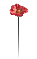 Dekorace keramický kvítek na drátku, (10cmLx9,8cmWx4,8cmH) 52cmH