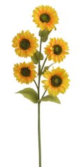 Umělá slunečnice s 5 květy,  květ Ø 14 - 17cm, dl. celkem 114cm