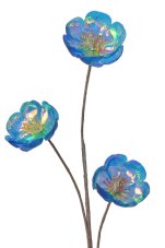 Opalizující umělá květina 70 cm – modrá luxusní dekorace