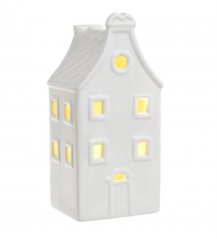 Dekorace porcelánový domek s LED osvětlením .8cmLx6,5cmWx17,5cmH