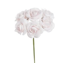 Hlavička pěnové růžičky na drátku Ø 3,5 cm, drátek 12 cm - 6ks