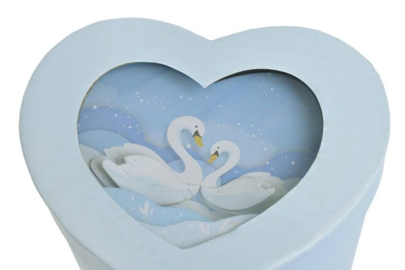 Dárkové krabičky ve tvaru srdce s poutkem 14,5x13xH11,8cm - 4 ks, mix barev