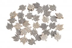 Podzimní dekorace ve tvaru listu výseky 1,5cmLx0,2cmWx2cmH. -  36ks