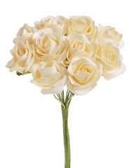 Pěnové růže na drátku - hlavička 4,5 cm , drátek 25 cm, 10ks
