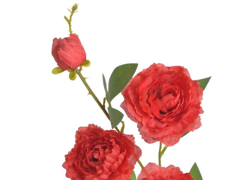 Trs umělých pivoněk s třemi květy a poupětem, květ Ø8cm/dl.75cm