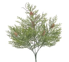 Vánoční dekorace - omrzlá větvička thuje se šiškami dl. 40cm - zápich