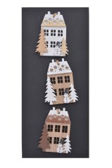 Vánoční dekorace dřevěné přízdoby, mix druhů 4,5cmLx0,5cmWx6cmH- závěs