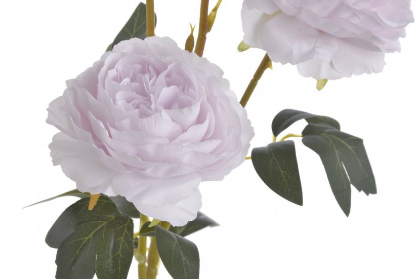 Umělá pivoňka s 2květy a poupětem, květ Ø7cm/ celková dl.67cm