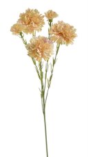 Umělý rozkvetlý mini karafiát karafiát s 3 květy a 2 poupaty, květ Ø7cm/dl.58cm