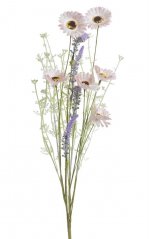Kytice umělých polních květin 53 cm, 6 stonků s květy, barva 02