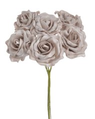 Hlavička pěnové růžičky na drátku Ø 6cm, drátek 25cm - 6ks