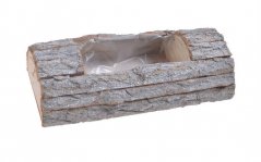 Dřevěná nádoba ve tvaru půlky kmene s igelitem uvnitř 40x18x9H