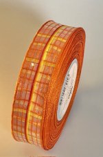 Kostkovaná stuha s monofilem a drátkem 2,5cm/25m