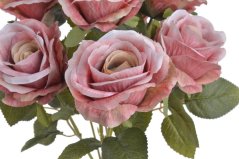 Kytice umělých růží, 7 květů, květ Ø 8cm, dl. celkem 43cm