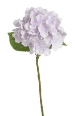 Umělá, středně velká hortenzie na stonku s listy, hlava Ø 14 cm, dl.42 cm