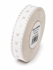 Plátnová stuha se vzorem a drátem 1,5cm/25m