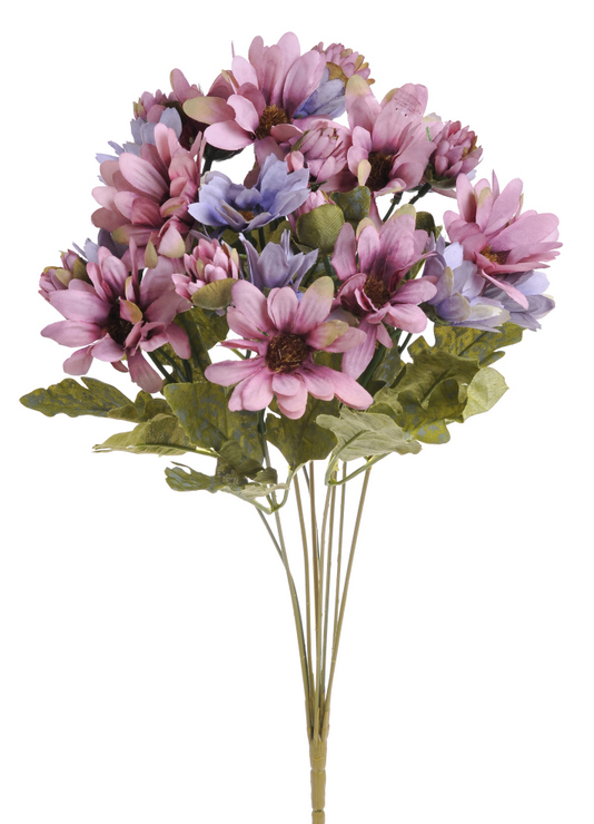 Umělá kytice květů s listy 9 výhonů dl. 45cm - zápich