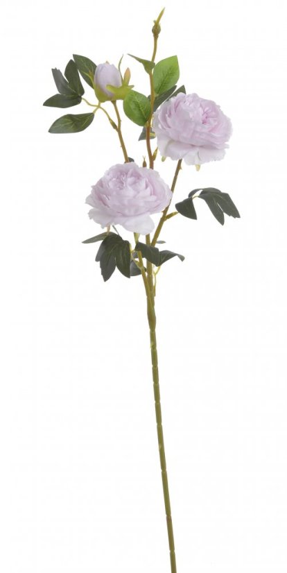 Umělá pivoňka s 2květy a poupětem, květ Ø7cm/ celková dl.67cm