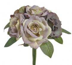 Růže s listy, svazek 5 stonků, dl. 23 cm, barva 149