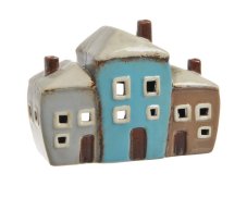 Dekorace svícen na light svíčku ve tvaru domku 13,5x17,5x8cm