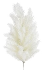 Umělá jehličnatá větvička bílá s glitrem, dl. 50cm