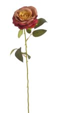 Umělá rozkvetlá růže na stonku, hlavička Ø 8cm/celkem dl.56cm