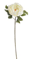 Velká umělá pivoňka na stonku s listy květ Ø16cm/dl.72 cm