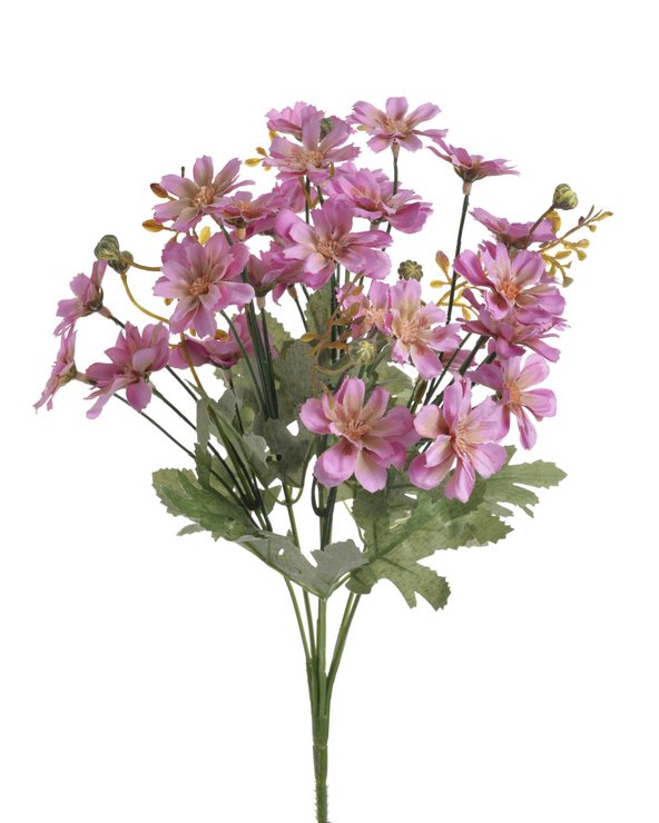 Kytice z umělých květů s listy a doplňky dl. 34cm