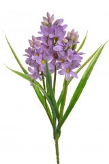 Jarní umělá květina Hyacint s listy dl. 31cm