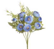 Kytice umělých ranunculusů, 5 květů Ø 4cm a 6 poupat dl.celkem 30cm