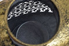 Dekorace lampa s patinovaného plechu/skla .28cmL x 14,5cmW x 23cmH